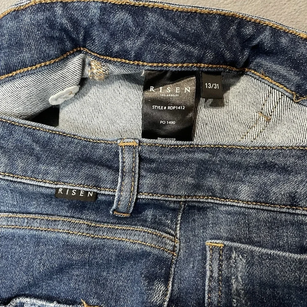 Risen Distressed Women's Jeans Size‎ 13/31 Rdp1412 Button Fly 32x31
